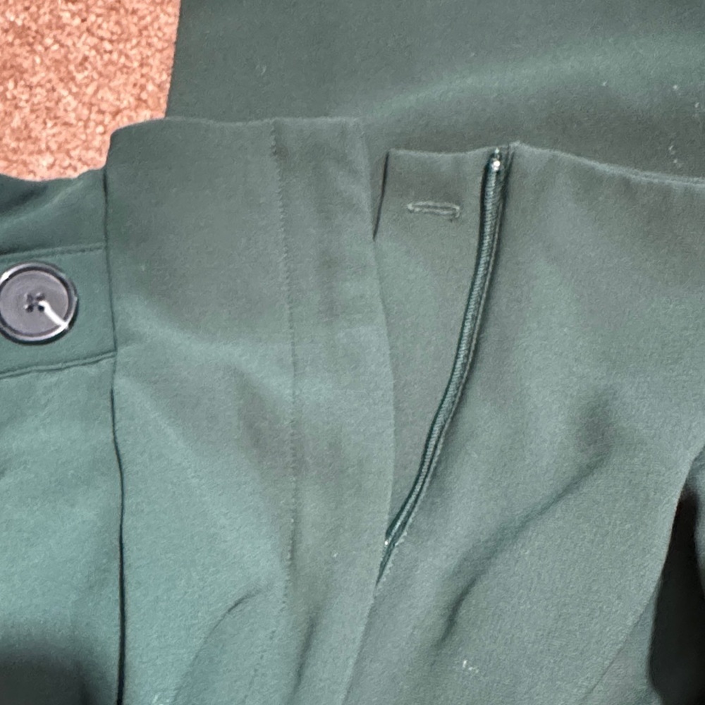 GUC H&M Women's Dark Green Crop Trousers Paper Bag Waist - Picture 6 of 11